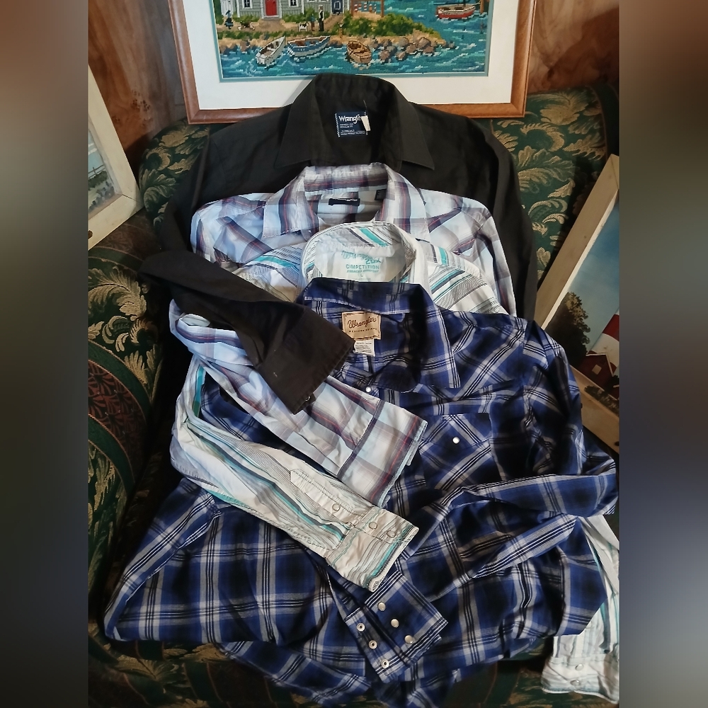 Mens Wrangler Button Down Shirt Bundle Of 4